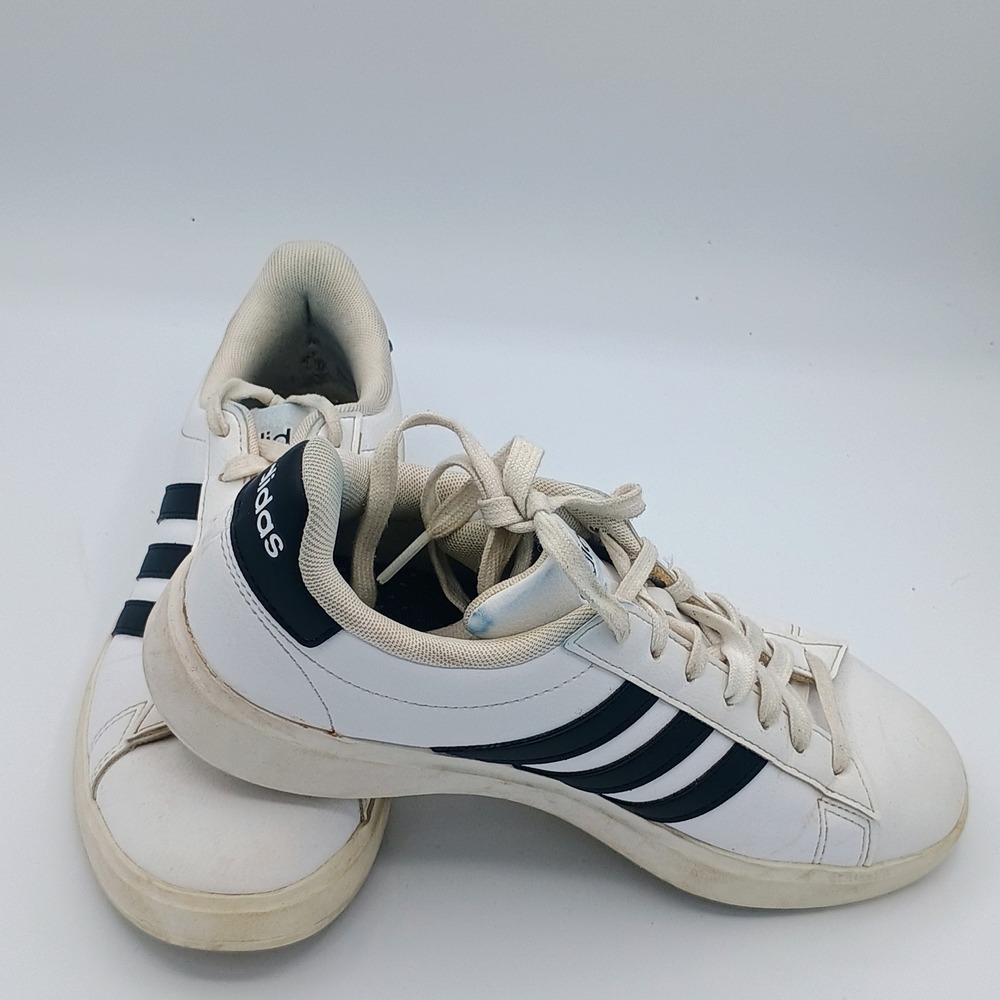 Adidas Unisex Grand Court White Navy 7.5 Cloudfoam Sneakers